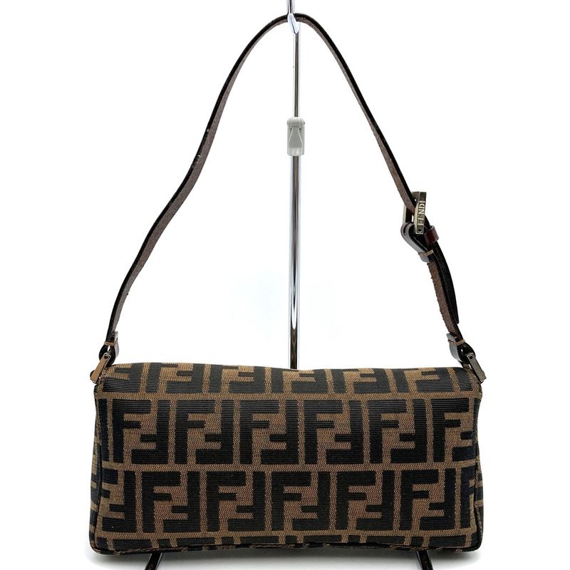 Fendi Zucca 26424 Handbag Shoulder Bag Canvas Brown Women