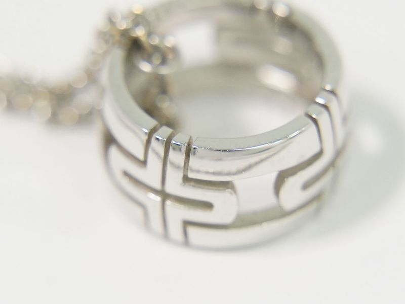 Authentic Bulgari Bvlgari Parentesi 750 WG Necklace Pendant White Gold Parentesi