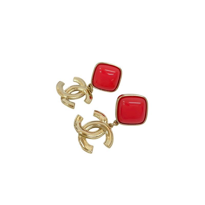 Chanel Coco Mark Plastic Earrings Accessories Small 22AS