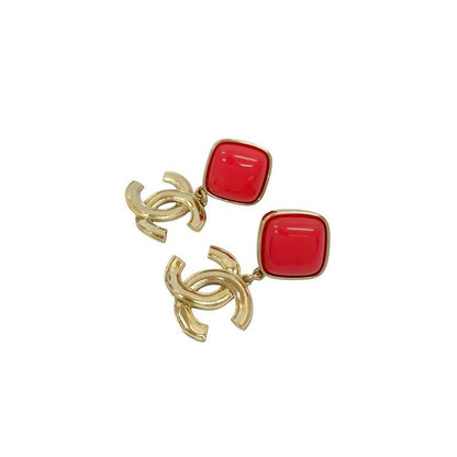 Chanel Coco Mark Plastic Earrings Accessories Small 22AS