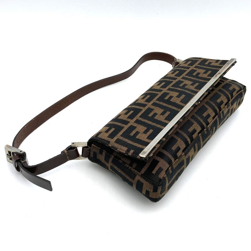 Fendi Zucca 26424 Handbag Shoulder Bag Canvas Brown Women