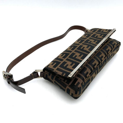 Fendi Zucca 26424 Handbag Shoulder Bag Canvas Brown Women