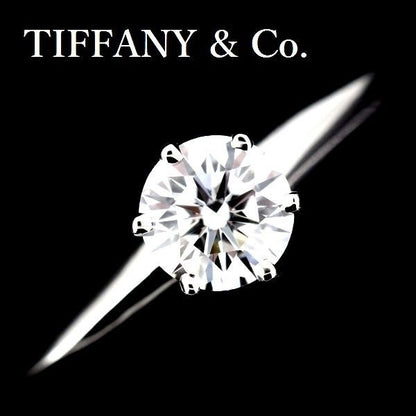 Tiffany & Co Solitaire 059 CT Diamond Ring D-Vs1 Pt950