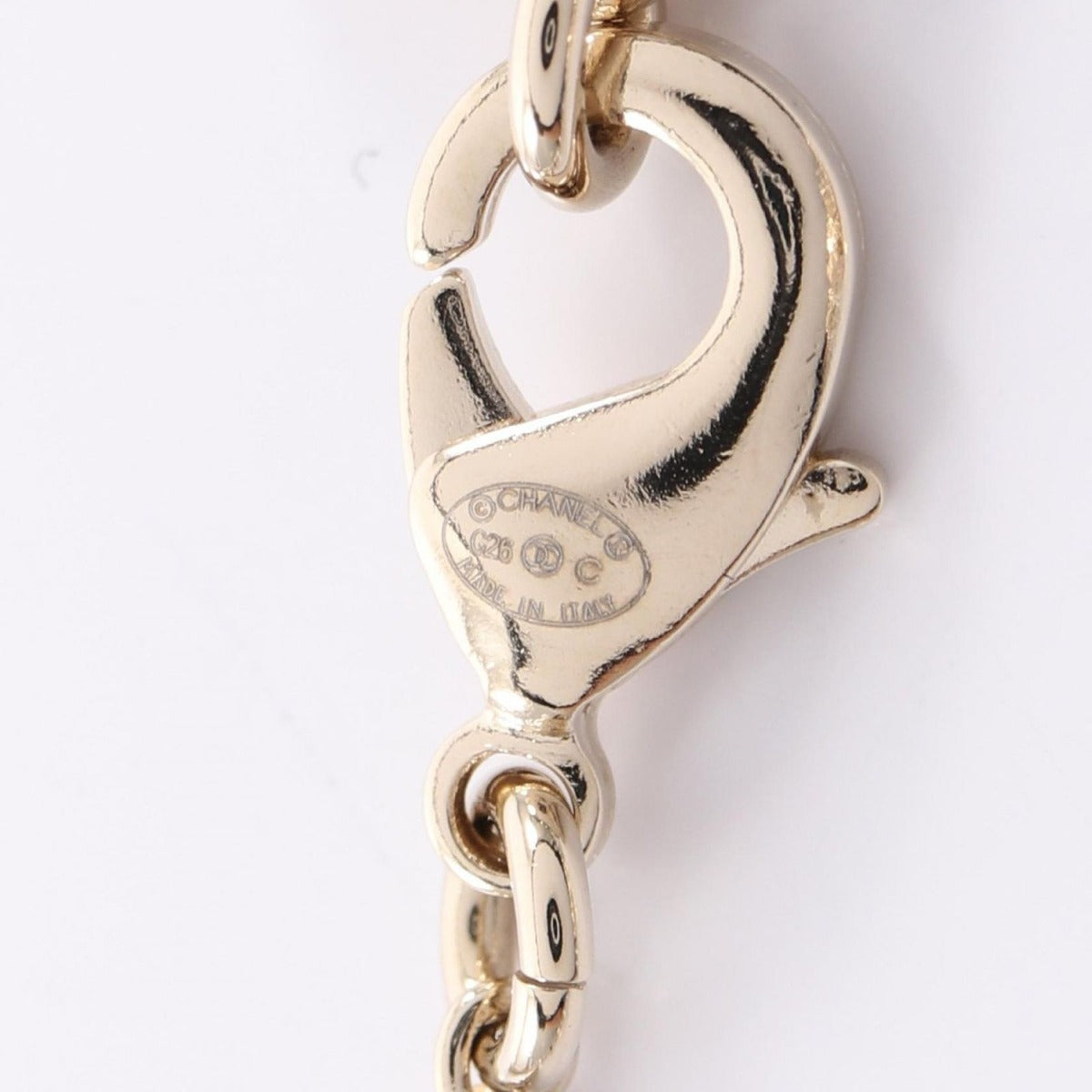 Chanel Necklace Earrings CC Logo Bambi Gold White Green — view 5