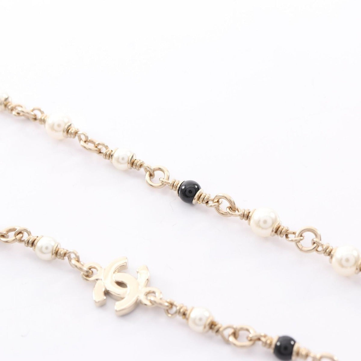 Chanel Necklace Earrings CC Logo Bambi Gold White Green — view 7