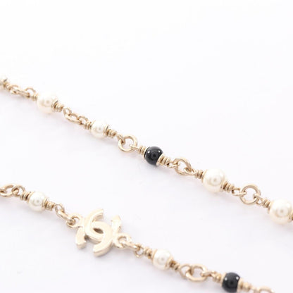 Chanel Necklace Earrings CC Logo Bambi Gold White Green — view 7