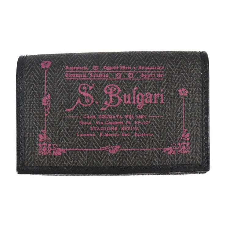 Bvlgari Collezione Key Case 32439 Leather Gray Black