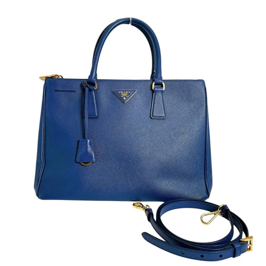 Prada 1 Ba786 Saffiano Shoulder Bag Galleria Handbag Blue