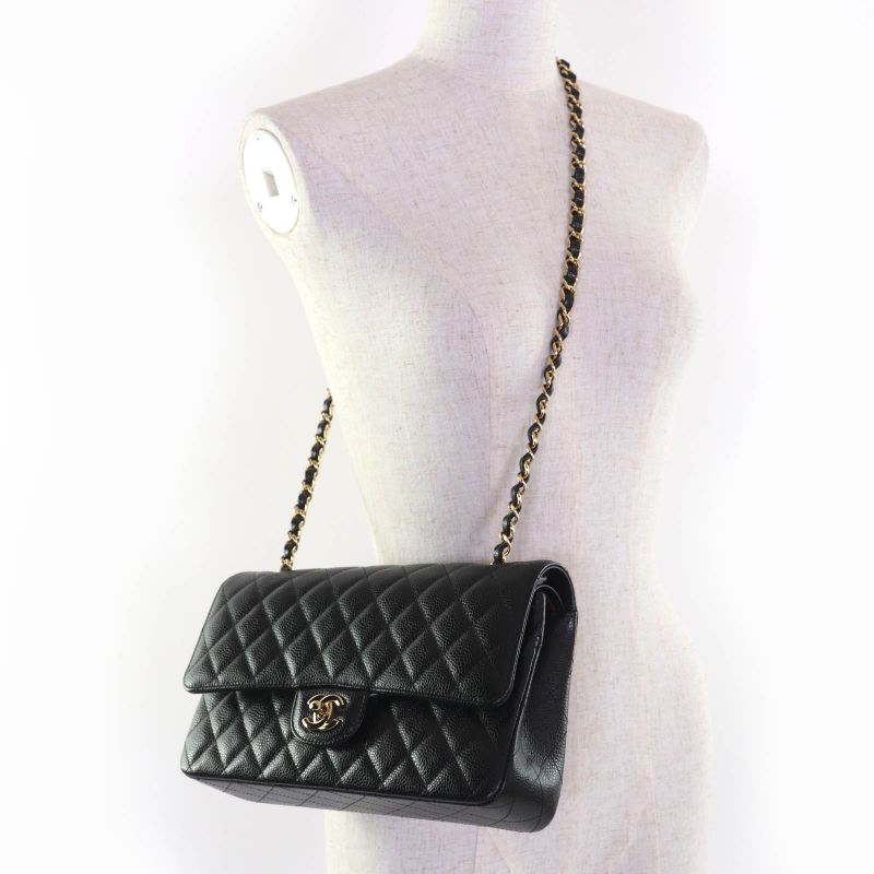 CHANEL A01112 Matelasse 25 Caviar Skin Coco Mark Random Serial Chain Shoulder