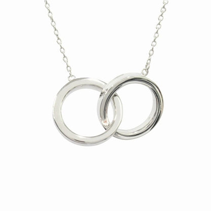 Tiffany & Co Polished Interlocking Circle Pendant Necklace Silver