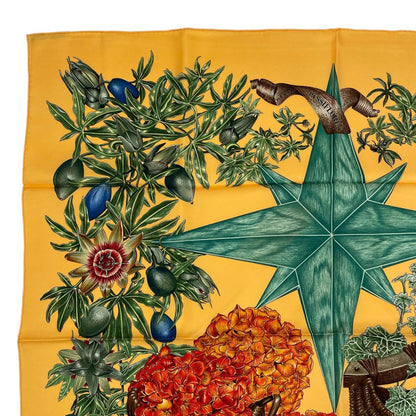 Hermes Scarf Silk Carre 90 Passiflores Passion Flower Orange — view 2