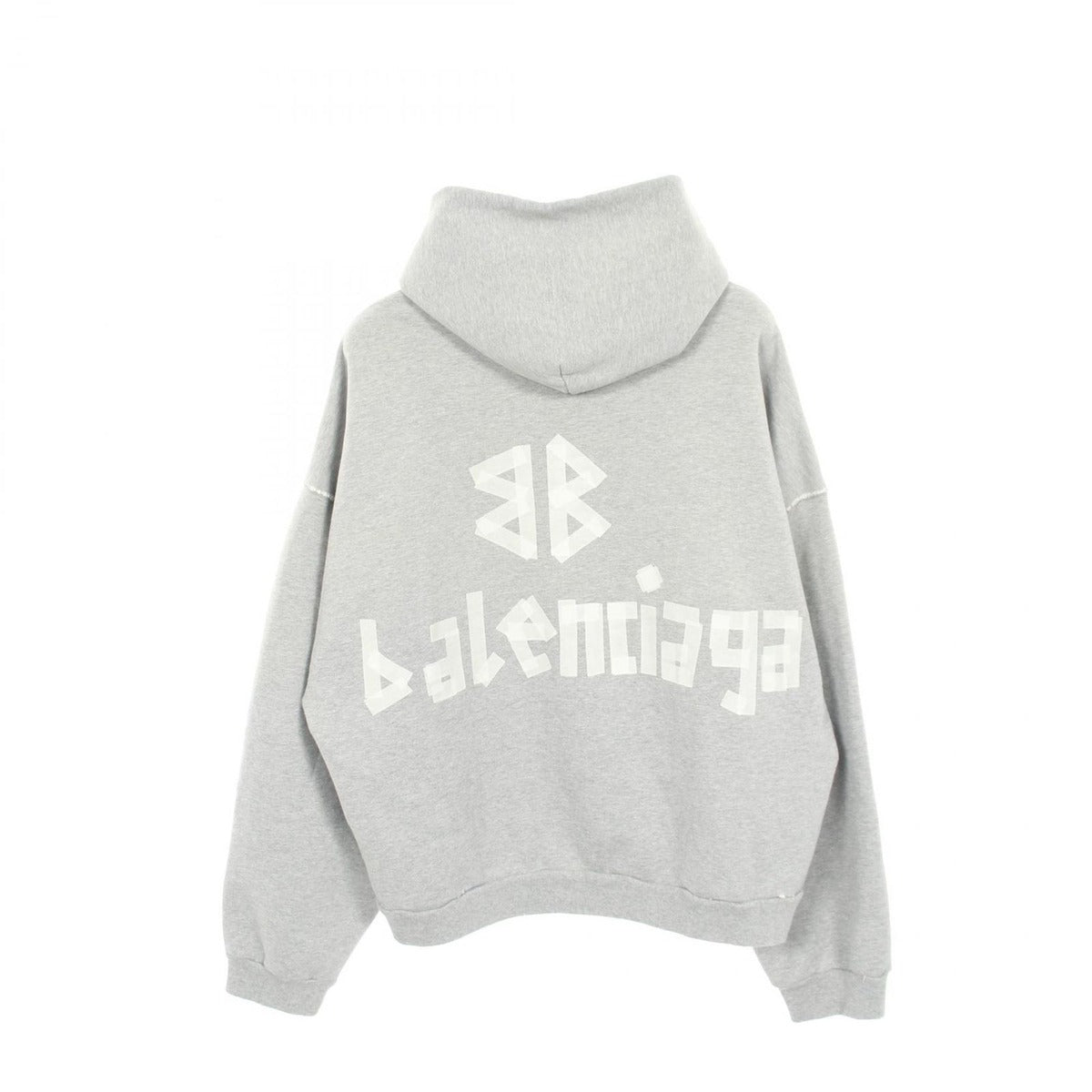 Balenciaga Hoodie Tape Type BB Logo Cotton Gray — view 2