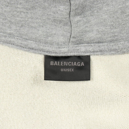 Balenciaga Hoodie Tape Type BB Logo Cotton Gray — view 3