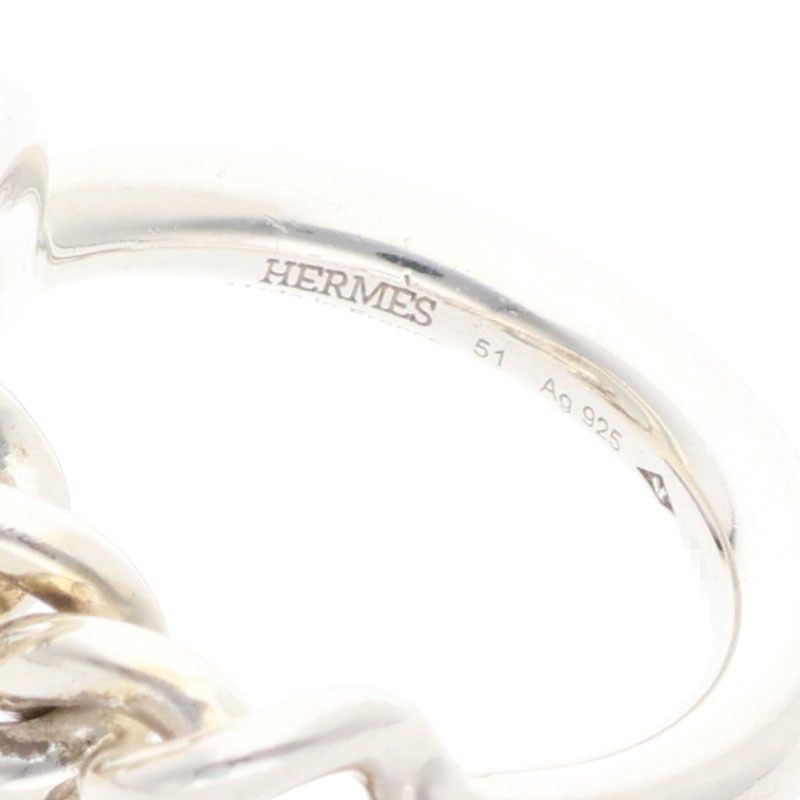 Hermes Croisette Silver Ring Men's 51 9
