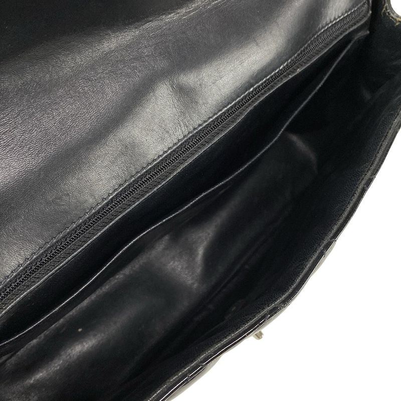 Chanel Shoulder Bag Deca Matelasse Black Coco Mark / Chain Shoulder / Silver