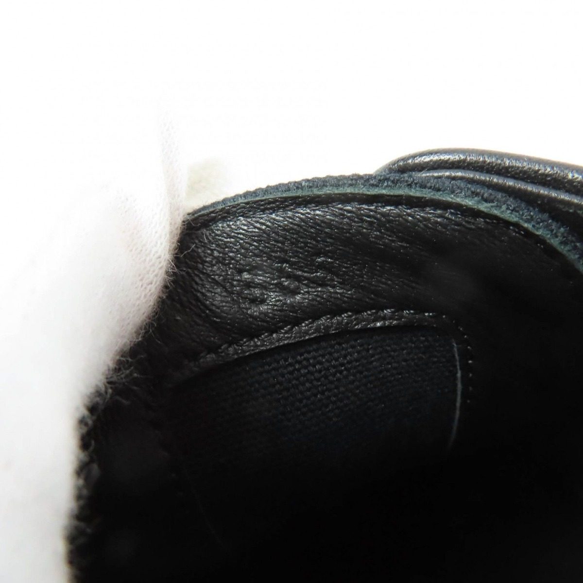 Hermes Innocent Leather Logo Patch Lace Up Low Cut Sneakers Black 36.5 Handbag — view 12