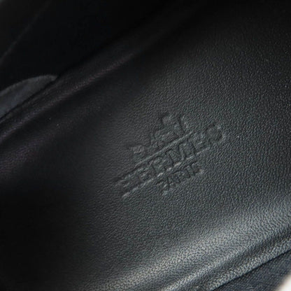 Hermes Innocent Leather Logo Patch Lace Up Low Cut Sneakers Black 36.5 Handbag — view 13
