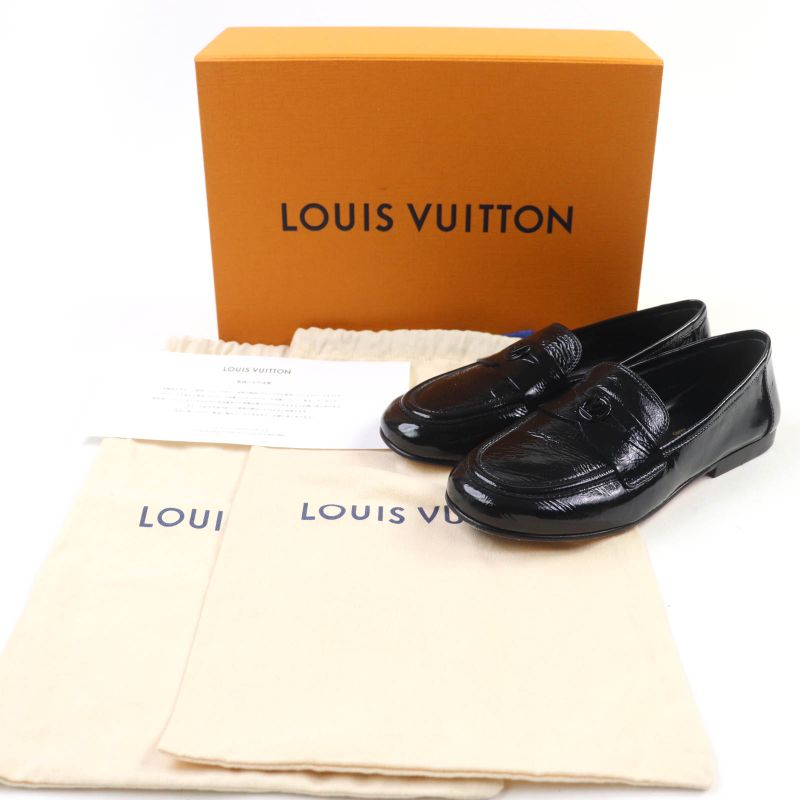 Louis Vuitton Soho Line Patent Leather Loafer Black 35.5 With Box And Storage