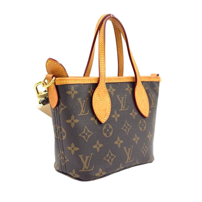Louis Vuitton Neverfull BB Monogram 2-Way Shoulder Leather Brown Light Handbag — view 2