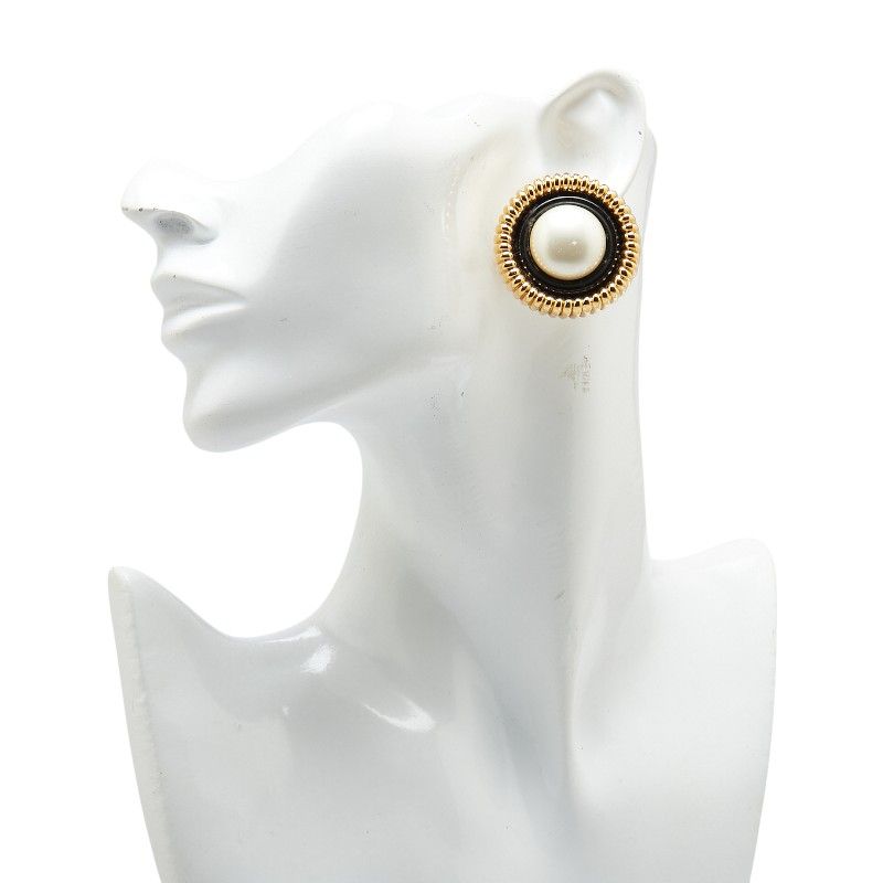 Chanel Gold Black Plated Faux Pearl Ladies Chanel