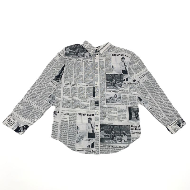 Balenciaga Shirt Long Sleeves Top Newspaper Pattern Men's