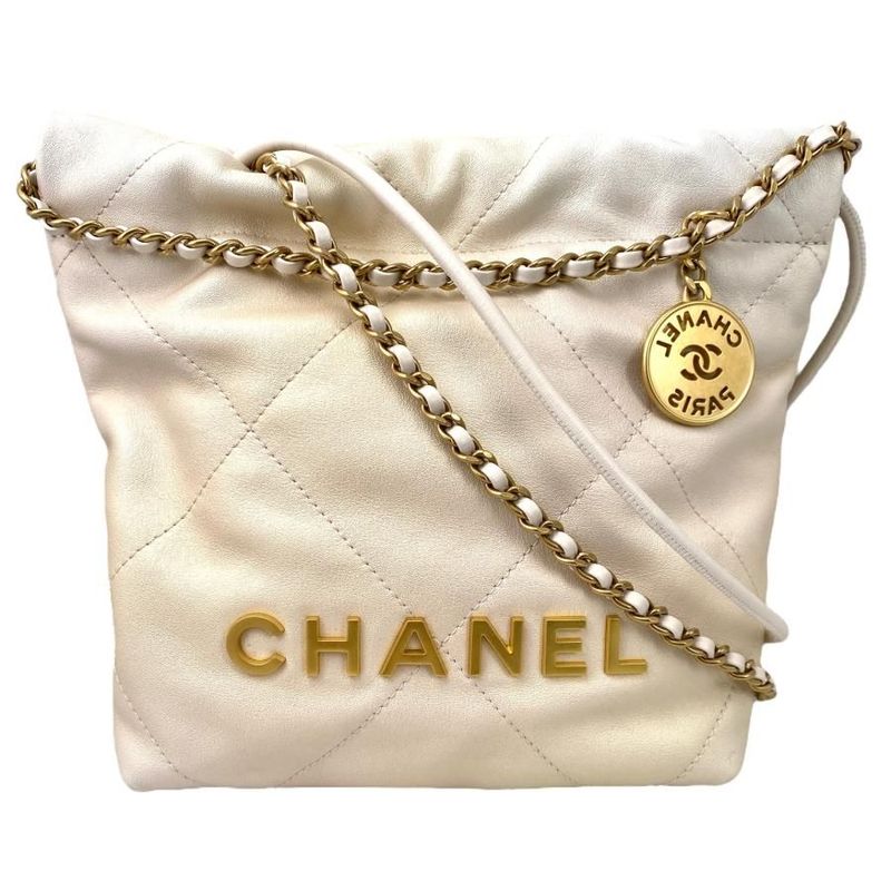 Chanel22 Mini Chanel 22 Mini As3980 Ecru & Gold Shoulder Bag 2way Gold Hardware