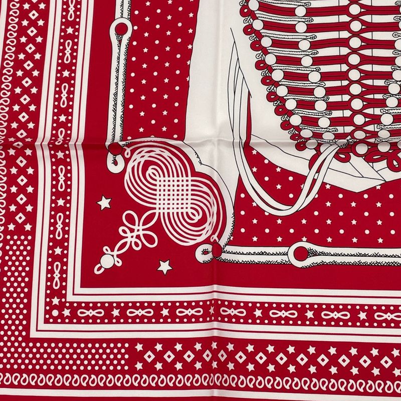 Hermes Brandebourgs Brandenburg Decor Scarf Silk Red