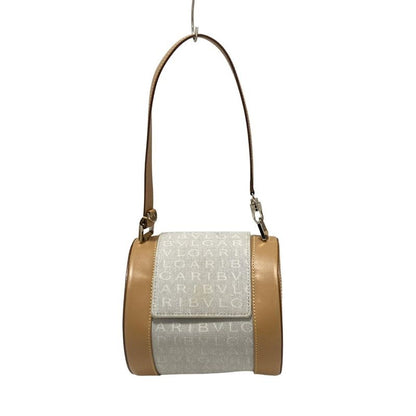 Bvlgari Handbag B-zero1 (bag) Light Gray And Brown Drum Bag Leather