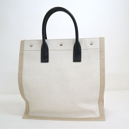 Saint Laurent Rivego Chute Bag Canvas Leather Beige Off White Off-white X Black — view 3