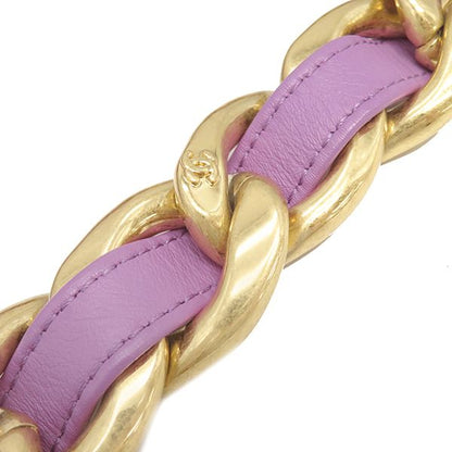 Chanel Shoulder Bag Matelasse Small Flap Lambskin Purple Gold Hardware Chain