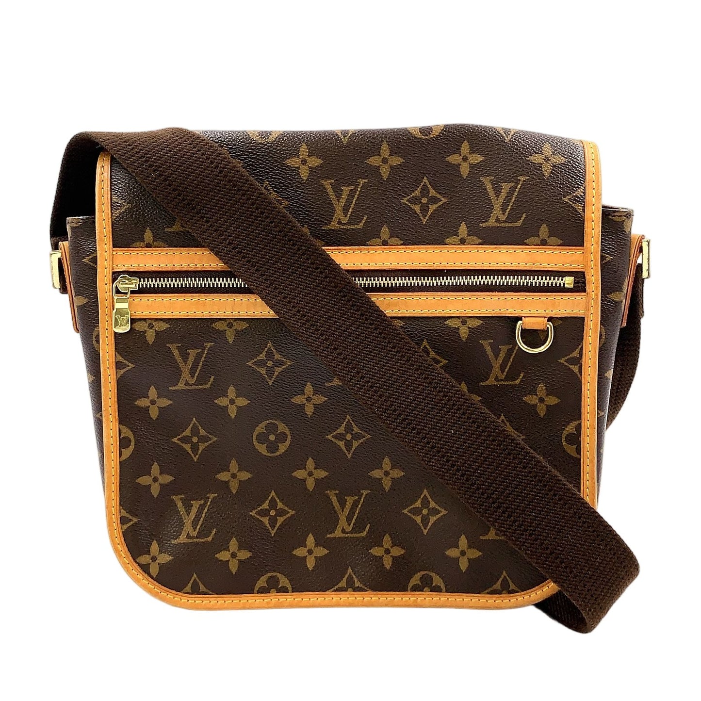 Louis Vuitton Messenger PM Bosphore Monogram Leather Brown Shoulder Bag Gold