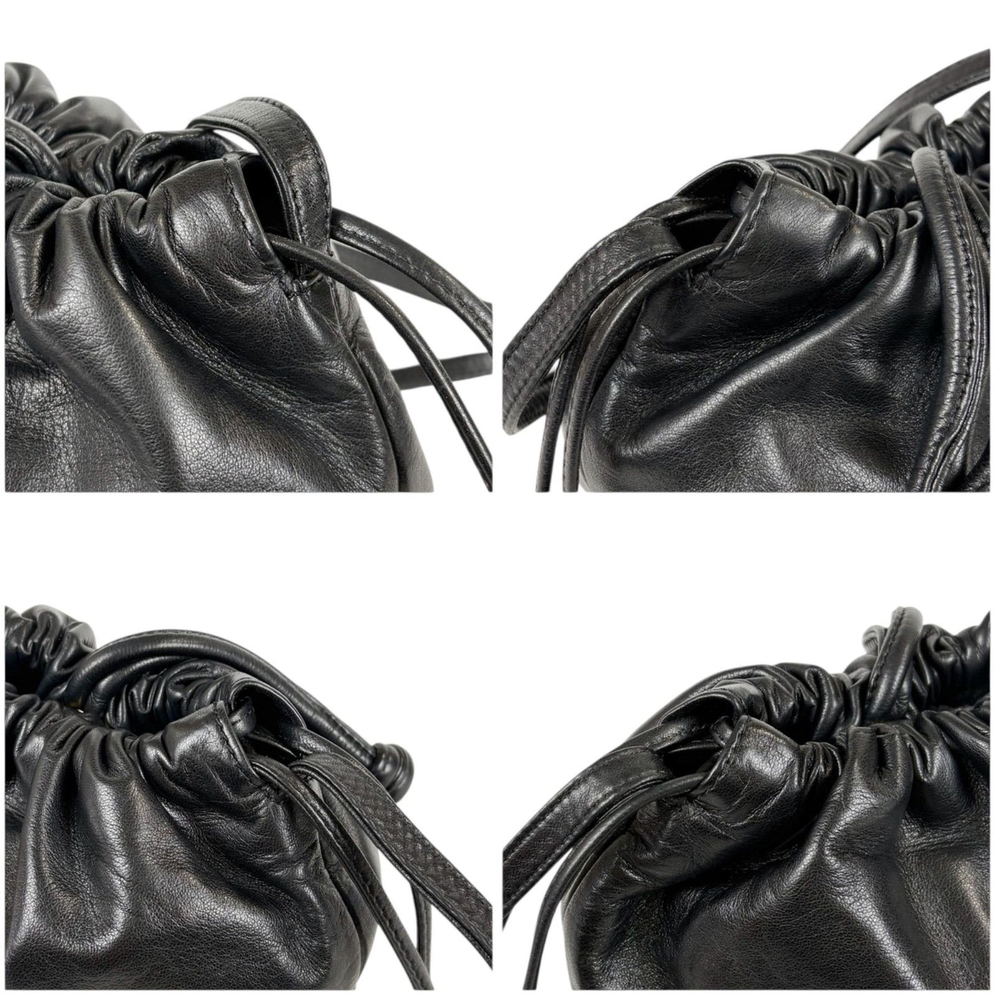 Loewe Drawstring Mini Shoulder Bag Pochette Drawstring Flamenco Knot Nappa