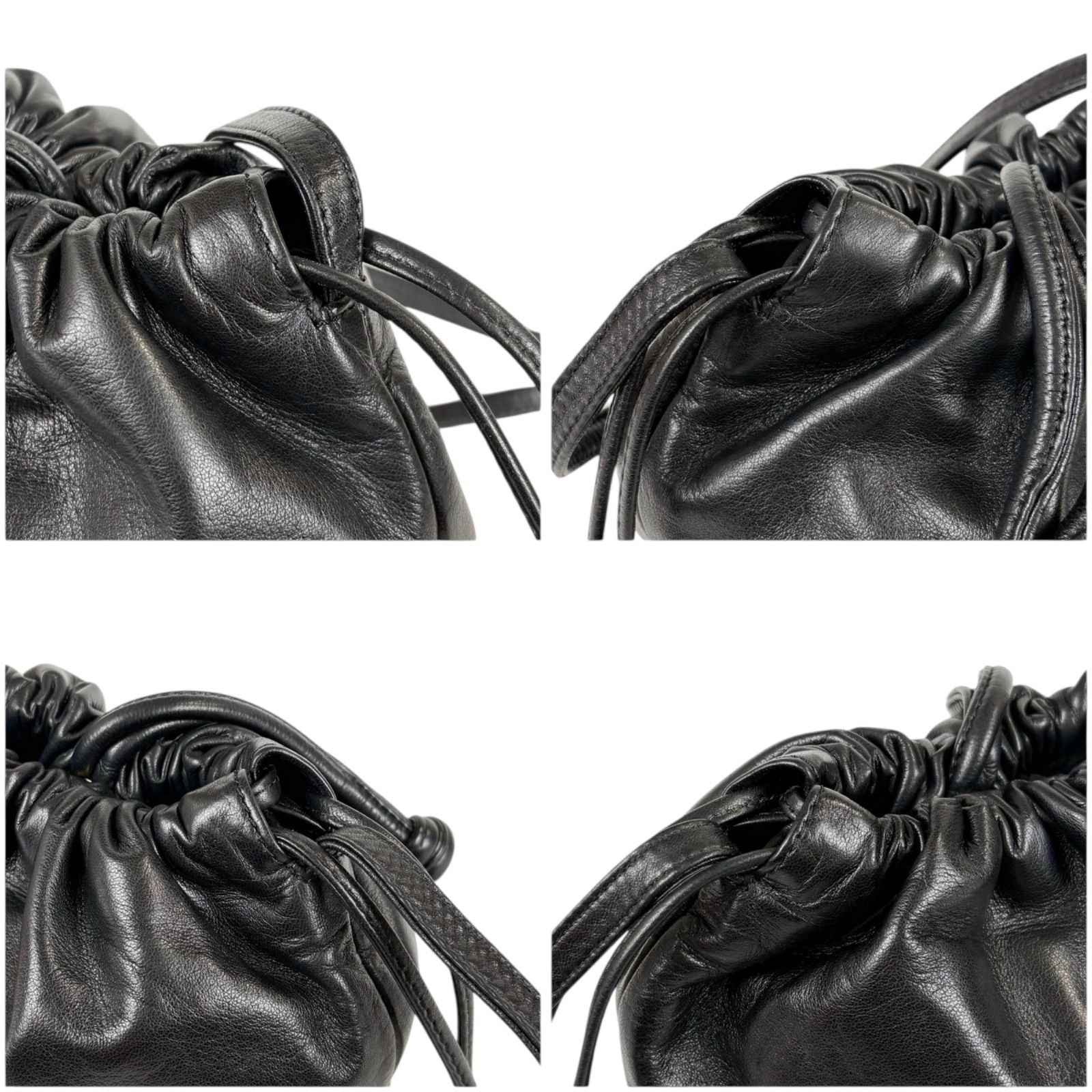 Loewe Drawstring Mini Shoulder Bag Pochette Drawstring Flamenco Knot Nappa