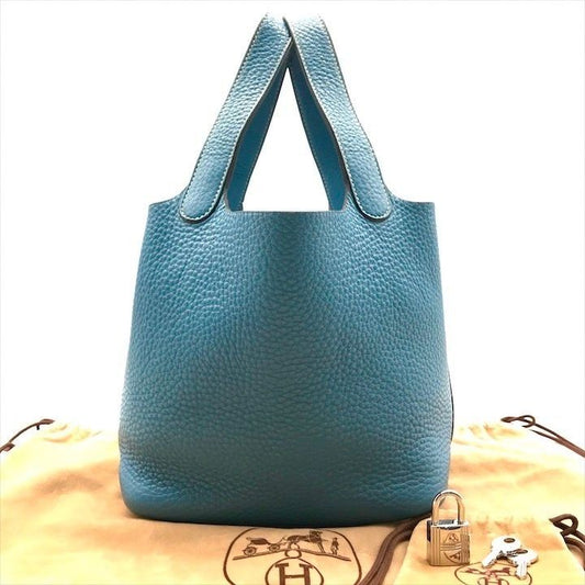 Hermes Picotin Blue Jean Hand Bag Leatheed Bag Jeans