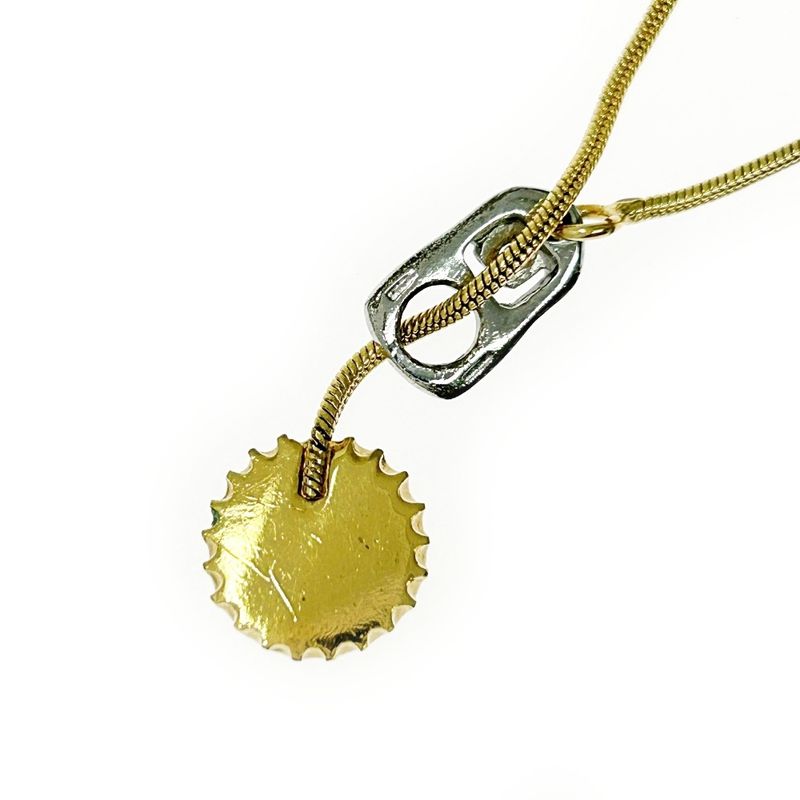 Christian Dior GP Dior Logo Bottle Lid Motif Necklace Women's Gold 365486