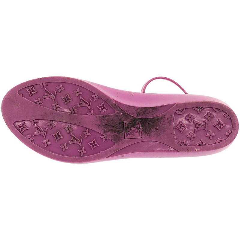 Louis Vuitton Ankle-Strap Rubber Sandals Pink 39