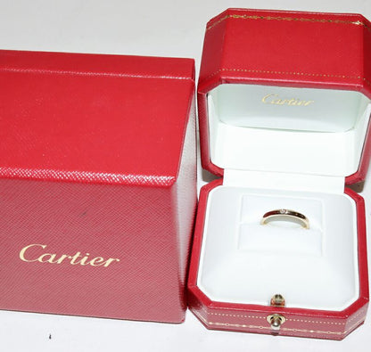 Cartier Ring 18K Yellow Gold Diamond 1P (001ct) Classic Wedding Ring 1895