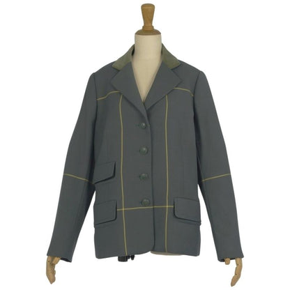 Vintage Hermes Jacket Tailored Collar Velour