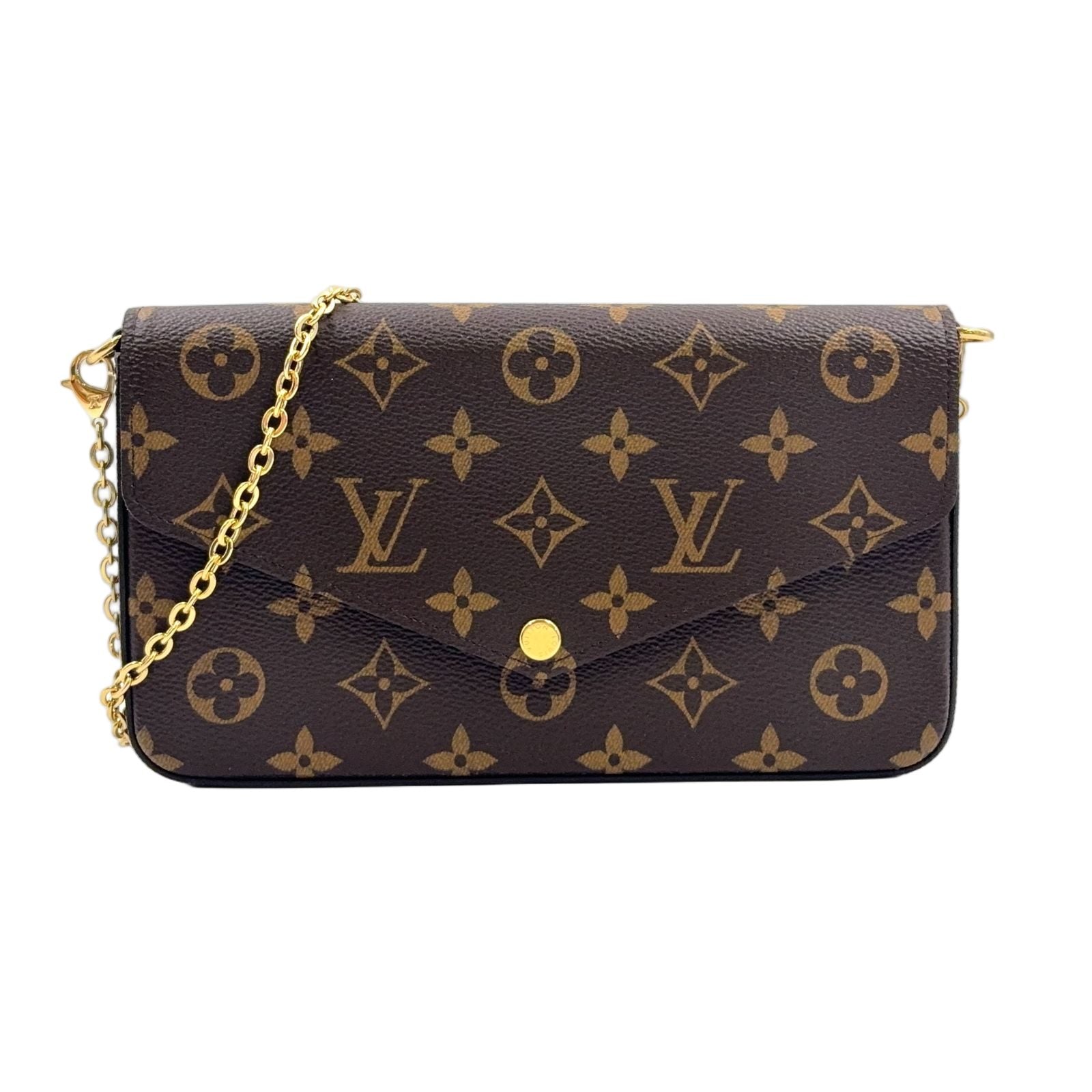 Louis Vuitton Pochette Felicity Monogram Brown Bordeaux Shoulder Bag Gold