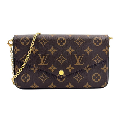 Louis Vuitton Pochette Felicity Monogram Brown Bordeaux Shoulder Bag Gold