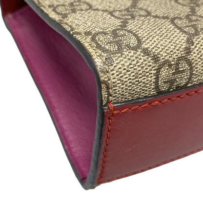 Gucci Shoulder Bag Padlock GG Small 409487 Dark Brown X Red X Multi Chain