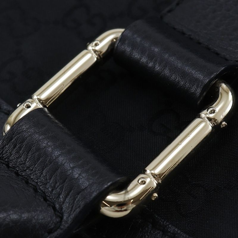 Gucci GG Outlet 341536 Nylon Canvas Black Unisex Tote Bag
