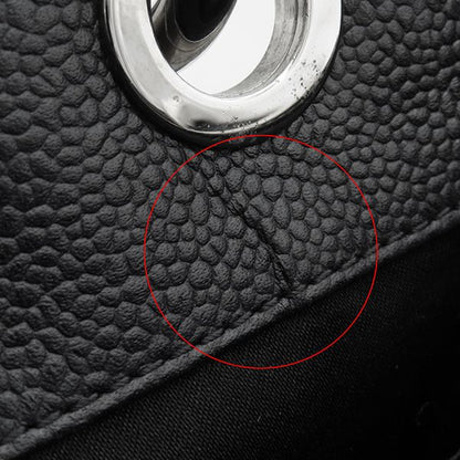 Chanel Gst Tote Bag Caviar Skin Black Silver Hardware Black Matelasse Chain