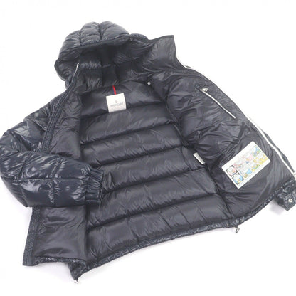Bvlgari Moncler Blier Giubbotto Logo Patch Hooded Down Jacket Navy 2 — view 3