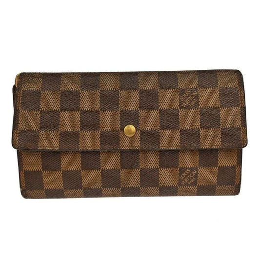 Louis Vuitton Long Wallet Damier Ebène Portefeuille International 09bs120