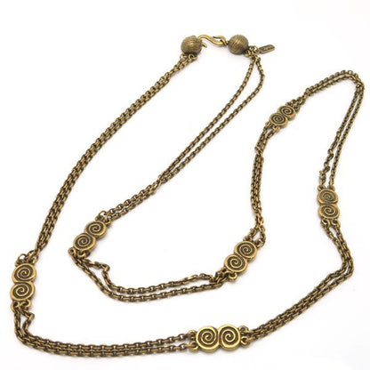 Yves Saint Laurent Necklace Long Vintage Swirl GP Yves Saint Laurent