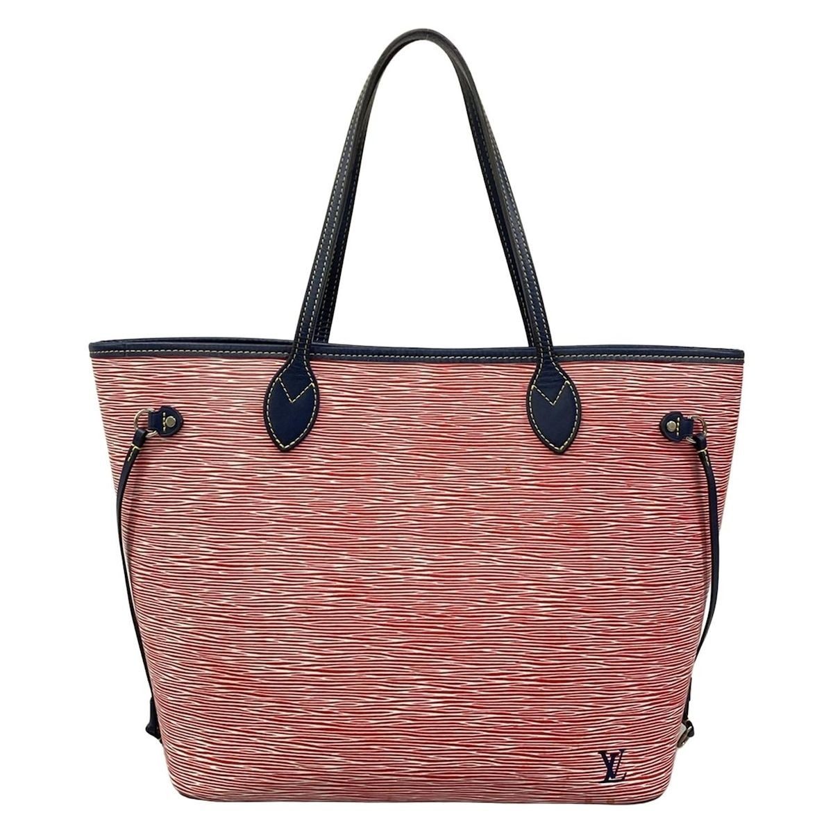 Louis Vuitton Tote Epi Denim Neverfull MM Rouge Leather Cowhide