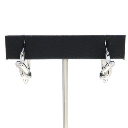 Celine Knot Small Rhodium Finish Brass Earrings