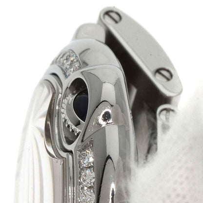 Cartier W4bb0015 Ballon Blue Bezel Diamond Wristwatch SS Ladies