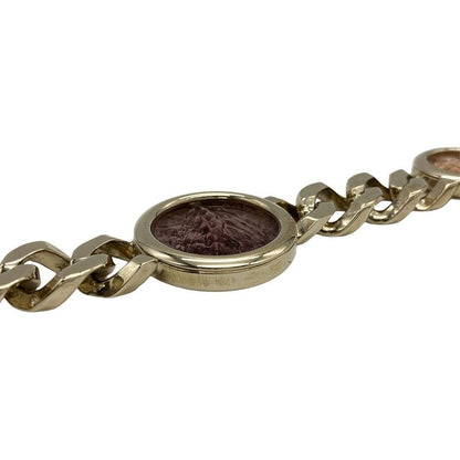 Bulgari Bvlgari Belt Gold Chain Glass Circle Multicolor